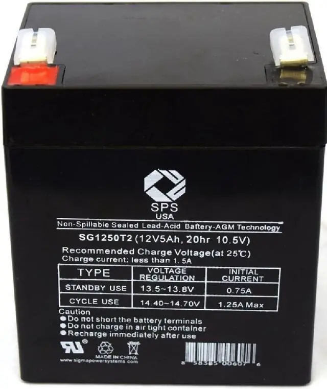 Main image of SPS Brand 12V 5 Ah Replacement Battery for CyberPower SL 375SL UPS (2 PACK)