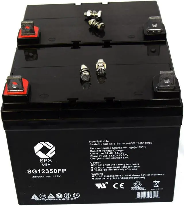 Main image of SPS Brand 12V 35Ah Replacement battery for Golden Technologies Companion I GC240 Wheelchair (2 PACK)