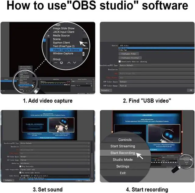 Alt view image 4 of 7 - HDMI USB Audio Video Capture Cards, HDMI to USB Game Capture Card,Full HD 1080P Recording, Easily Connect DSLR, Camcorder, or Action Cam to PC or Mac for High Definition Acquisition, Live Broadcasting