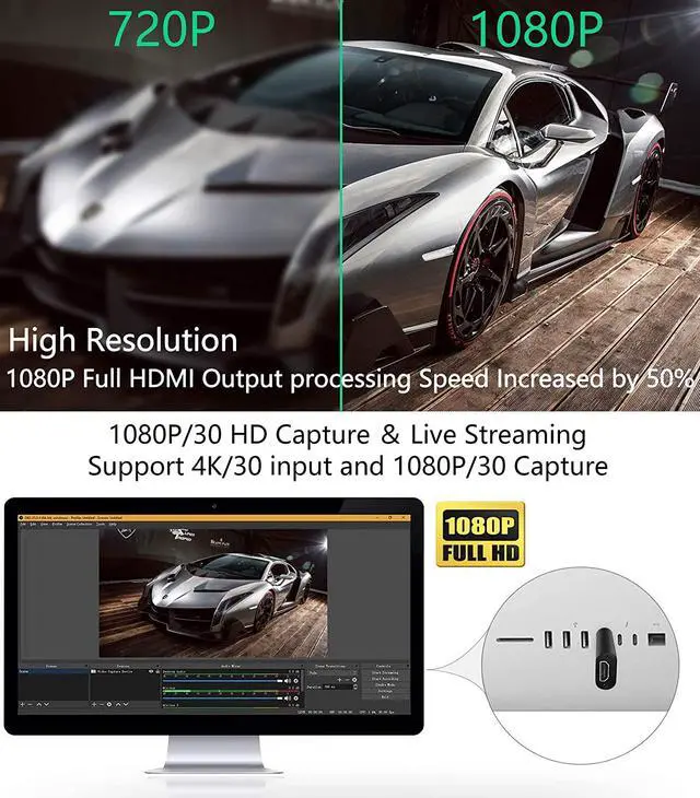 Alt view image 5 of 7 - HDMI USB Audio Video Capture Cards, HDMI to USB Game Capture Card,Full HD 1080P Recording, Easily Connect DSLR, Camcorder, or Action Cam to PC or Mac for High Definition Acquisition, Live Broadcasting
