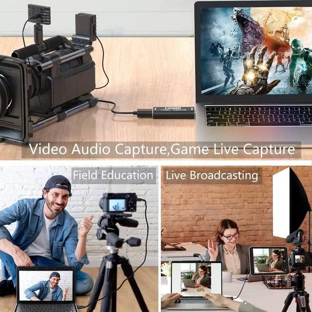 Alt view image 6 of 7 - HDMI USB Audio Video Capture Cards, HDMI to USB Game Capture Card,Full HD 1080P Recording, Easily Connect DSLR, Camcorder, or Action Cam to PC or Mac for High Definition Acquisition, Live Broadcasting