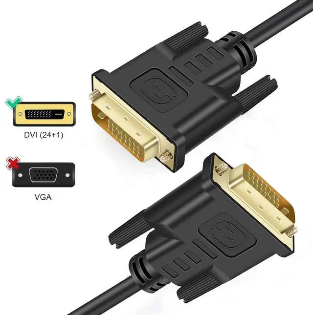 Alt view image 7 of 7 - Kirzi DVI Cable 6Feet,DVI to DVI 24+1 Male to Male Dual Link DVI-D Monitor Cable for PC HDTV Porjector 6 ft.