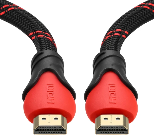 Main image of A-tech Series Red&black - High Speed Hdmi Cable 6ft(2m) Is a Hdmi Cable with Nylon Mesh Type a to Type a Hdmi Cable 2.0 ,This Hdmi Cable 4k for Apple Tv Supports 3d&1080p,hdmi 1.4, Ethernet & Audio Re