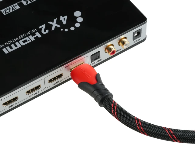 Alt view image 3 of 4 - A-tech Series Red&black - High Speed Hdmi Cable 6ft(2m) Is a Hdmi Cable with Nylon Mesh Type a to Type a Hdmi Cable 2.0 ,This Hdmi Cable 4k for Apple Tv Supports 3d&1080p,hdmi 1.4, Ethernet & Audio Re
