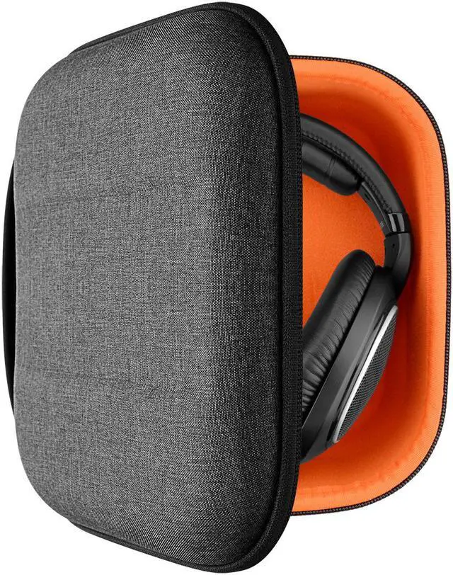 Main image of Geekria Shield Headphones Case Compatible with Sennheiser HD400PRO, HD 560S, HD598, HD 599SE, HD280PRO, HD 600 Case,  Replacement Hard Shell Travel Carrying Bag with Cable Storage (Silver)