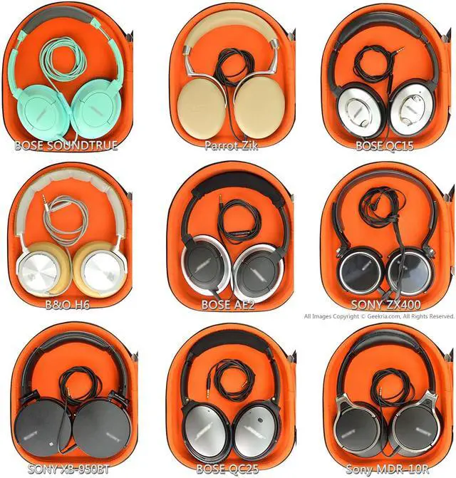 Alt view image 5 of 6 - Geekria Shield Headphones Case Compatible with Bang & Olufsen Beoplay H9i, H95, H9, H8, H6, H4, H2 Case, Replacement Hard Shell Travel Carrying Bag with Cable Storage (Dark Brown)