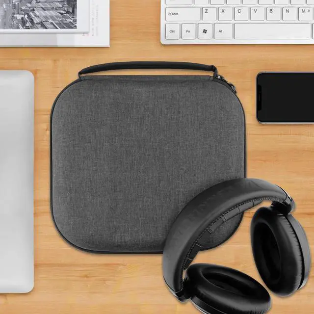 Alt view image 6 of 9 - Geekria Shield Headphones Case Compatible with Sennheiser HD400PRO, HD 560S, HD598, HD 599SE, HD280PRO, HD 600 Case,  Replacement Hard Shell Travel Carrying Bag with Cable Storage (Silver)