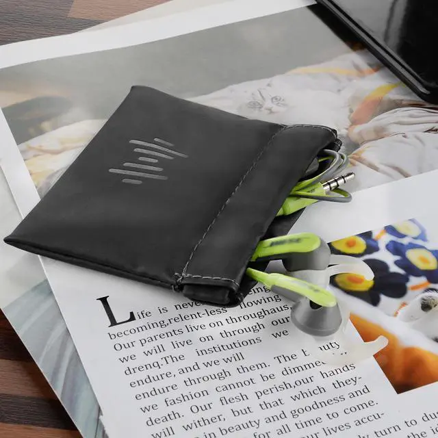 Alt view image 9 of 12 - Geekria Soft Leather Earbud Pouch Case _ Universal Headphone Protection Bag _ Squeeze Coin Pouch _ Earphone Portable Travel B