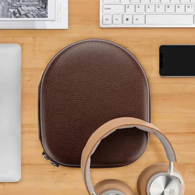 Alt view image 6 of 6 - Geekria Shield Headphones Case Compatible with Bang & Olufsen Beoplay H9i, H95, H9, H8, H6, H4, H2 Case, Replacement Hard Shell Travel Carrying Bag with Cable Storage (Dark Brown)