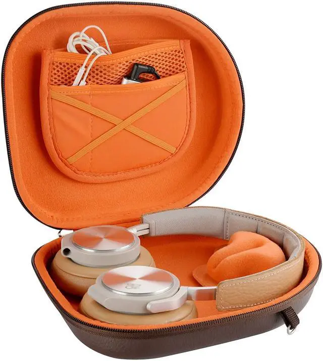 Alt view image 3 of 6 - Geekria Shield Headphones Case Compatible with Bang & Olufsen Beoplay H9i, H95, H9, H8, H6, H4, H2 Case, Replacement Hard Shell Travel Carrying Bag with Cable Storage (Dark Brown)