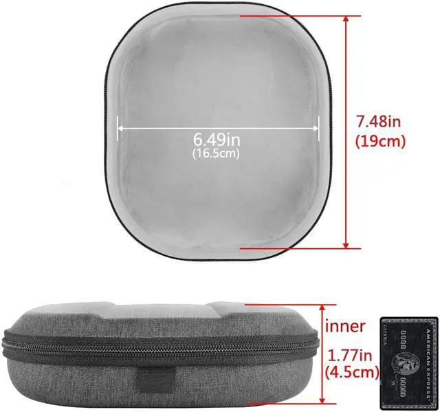 Alt view image 4 of 6 - Geekria Shield Headphones Case Compatible with JBL Tune 660 BTNC, TUNE 700BT, Tune 510BT, Tune 560BT, Live 460NC Case, Replacement Hard Shell Travel Carrying Bag with Cable Storage (Dark Grey)