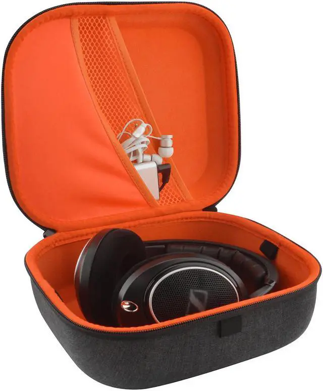 Alt view image 3 of 9 - Geekria Shield Headphones Case Compatible with Sennheiser HD400PRO, HD 560S, HD598, HD 599SE, HD280PRO, HD 600 Case,  Replacement Hard Shell Travel Carrying Bag with Cable Storage (Silver)