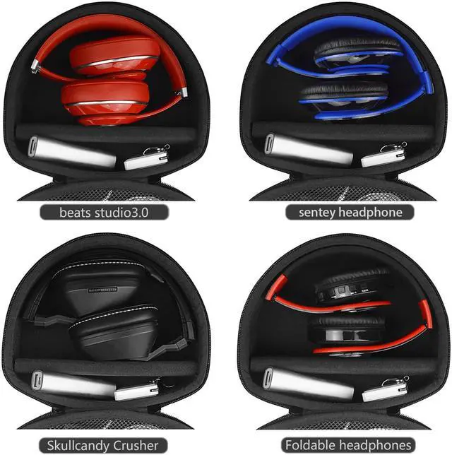 Alt view image 8 of 9 - Geekria Shield Headphones Case Compatible with Beats Studio, Studio4, Studio3.0, Studio2.0 Case, Replacement Hard Shell Travel Carrying Bag with Cable Storage (Dark Grey)