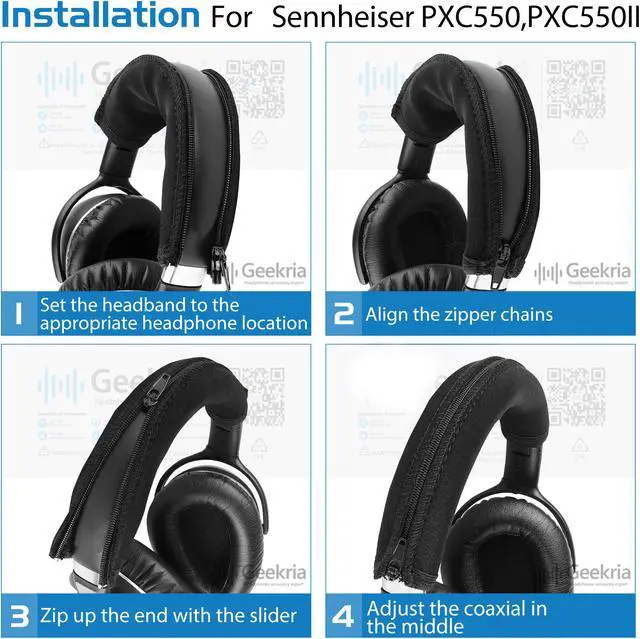 Alt view image 5 of 6 - Geekria Headband Cover Compatible with Sennheiser PXC 550, PXC 550 II Wireless Noise-Canceling Headphones, Headband Cushion / Headband Protector Repair Parts / Easy DIY Installation No Tool Needed
