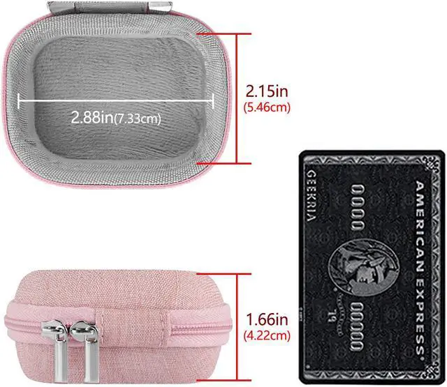 Alt view image 3 of 6 - Geekria Shield Case with Carabiner Compatible with Jabra Elite 75t, Elite 65t, TOZO T6 True Wireless Earbuds, Replacement Protective Hard Shell Travel Carrying Bag with Cable Storage (Pink)