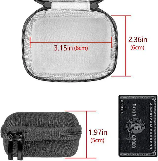 Alt view image 4 of 6 - Geekria Shield Headphones Case Compatible with Fiio M5, BTR3, BTR5, A1, S.M.S.L IDOL+, IDEA, X4, Shanling Q1, M1 Case, Replacement Hard Shell Travel Carrying Bag with Cable Storage (Grey)
