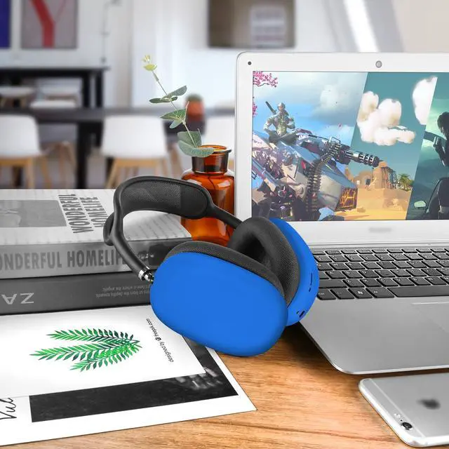 Alt view image 5 of 6 - Geekria Silicone Skin Cover for AirPods Max Headphones, Scratch Protection Case / Earpieces Cover / Headset Speakers Skin Protector (Blue)