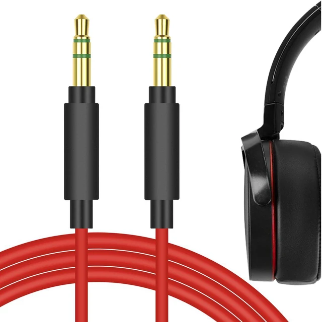 Main image of Geekria QuickFit Audio Cable Compatible with Sony WH-H710N, WH-H700N, WH-H810, WH-1000XM5, WH-1000XM4, WH-1000XM3, WH-1000XM2, WH-XB910N Cable, 3.5mm Aux Replacement Stereo Cord (4 ft/1.2 m)