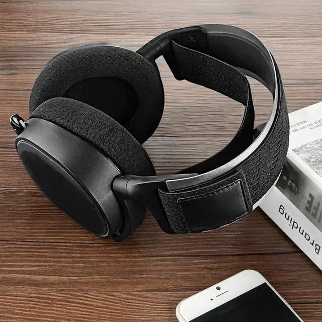 Alt view image 6 of 6 - Geekria Flex Fabric Headband Pad, Compatible with SteelSeries Arctis 7, Arctis 9X, Arctis PRO Headphones Replacement Band / Headset Headband Cushion Cover Repair Parts (Black)