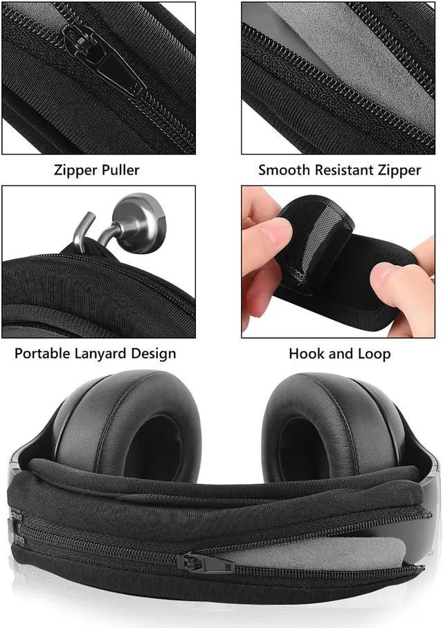 Alt view image 3 of 6 - Geekria Hook and Loop Headband Cover + Headband Pad Set / Headband Protector with Zipper / DIY Installation No Tool Needed, Compatible with Bose Beats JBL ATH Hyperx Skullcandy Headphones (Black)