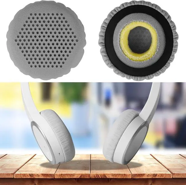 Alt view image 6 of 6 - Geekria QuickFit Perforated Replacement Ear Pads for Edifier W675BT, W670BT, W570BT Headphones Earpads, Headset Ear Cushion Repair Parts (Grey)