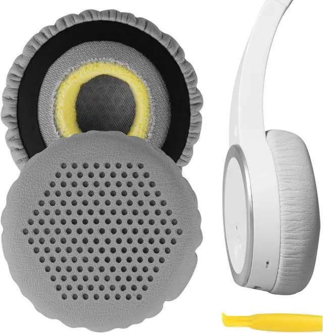 Main image of Geekria QuickFit Perforated Replacement Ear Pads for Edifier W675BT, W670BT, W570BT Headphones Earpads, Headset Ear Cushion Repair Parts (Grey)