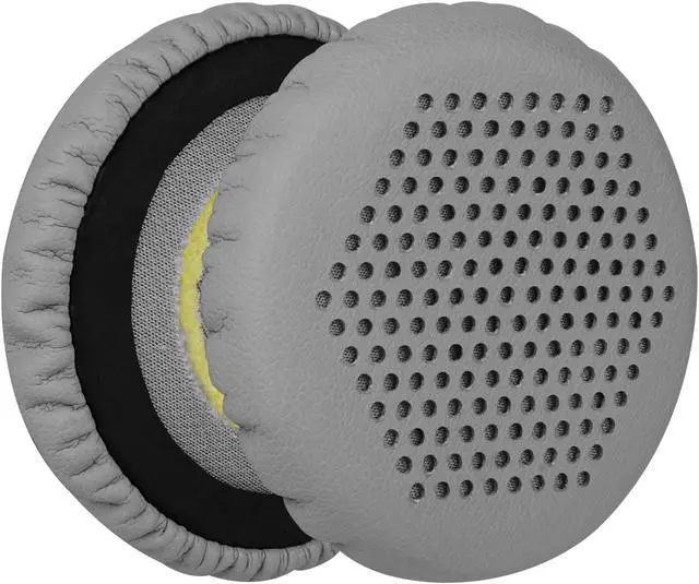 Alt view image 2 of 6 - Geekria QuickFit Perforated Replacement Ear Pads for Edifier W675BT, W670BT, W570BT Headphones Earpads, Headset Ear Cushion Repair Parts (Grey)