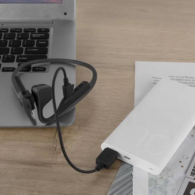 Alt view image 6 of 6 - Geekria Micro-USB Bone-conduction headphones Short Charger Cable, Compatible with AfterShokz AS600 AS650 AS650SG AS650CR Charger, USB to Micro-USB Replacement Power Charging Cord (1 ft / 25 cm)