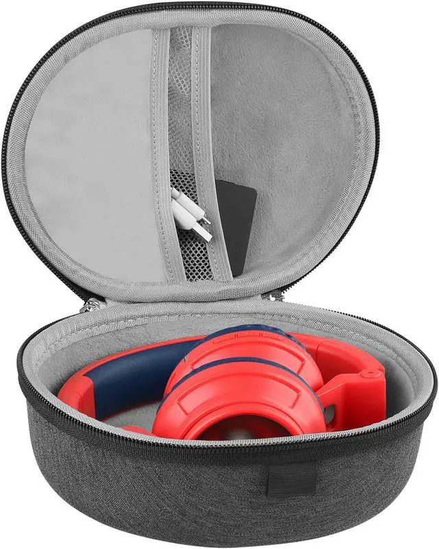 Alt view image 3 of 6 - Geekria Shield Kids Headphones Case for Foldable On-Ear Headphones, Replacement Hard Shell Travel Carrying Bag with Cable Storage Compatible with eKids, LilGadgets, Riwbox, Jelly Headsets