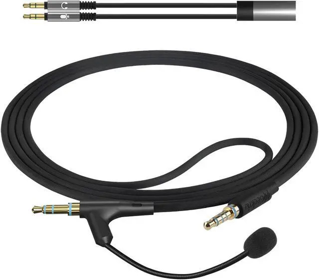 Alt view image 2 of 6 - Geekria QuickFit Boom Mic Headphones Cable for Gaming & Meeting, Compatible with Sony WH-1000XM5 1000XM4 1000XM3 XB910N XB900N CH710N, 3.5mm Jack Replacement Cord with Boom Microphone (5.6 ft)