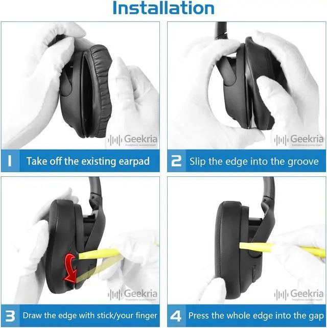 Alt view image 5 of 6 - Geekria Sport Cooling Gel Replacement Ear Pads for Sony WH-CH700N, WH-CH710N Headphones Ear Cushions, Headset Earpads, Ear Cups Repair Parts (Black)