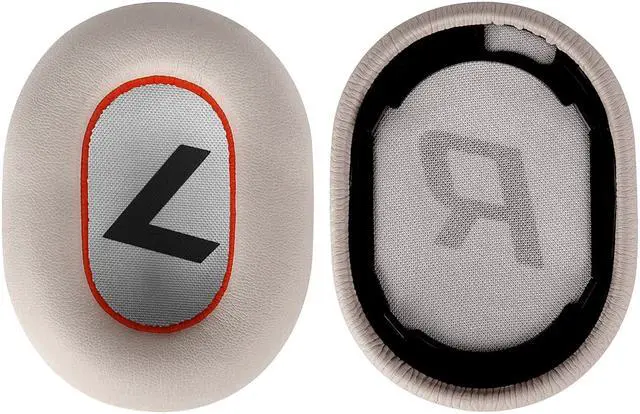 Alt view image 3 of 6 - Geekria QuickFit Protein Leather Replacement Ear Pads for Plantronics BackBeat PRO 2, BackBeat PRO 2 Special Edition, Voyager 8200 UC, Headphones Earpads, Ear Cushion Repair Parts (White/Red)