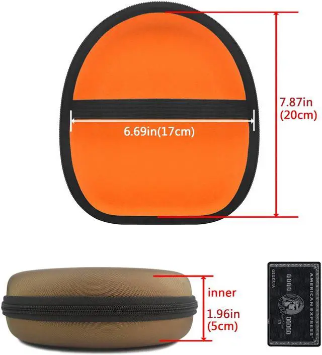 Alt view image 7 of 9 - Geekria UltraShell Headphones Full Size Hard Carrying Case, Brown Fabric.