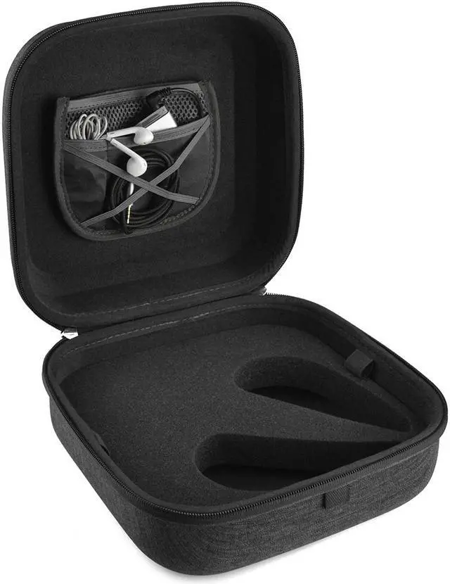 Alt view image 2 of 9 - Geekria Shield Case for Large-Sized Over-Ear Headphones, Replacement Protective Hard Shell Travel Carrying Bag with Cable Storage, Compatible with Sennheiser HD800, Beyerdynamic T1 (Drak Grey)
