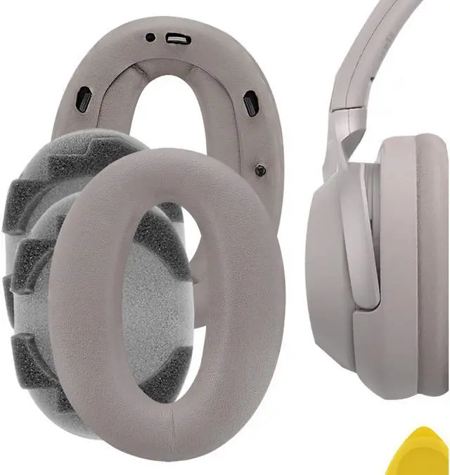 Main image of Geekria QuickFit Protein Leather Replacement Ear Pads for Sony WH-1000XM2, MDR-1000X Headphones Ear Cushions, Headset Earpads, Ear Cups Repair Parts (Champagne Gold)