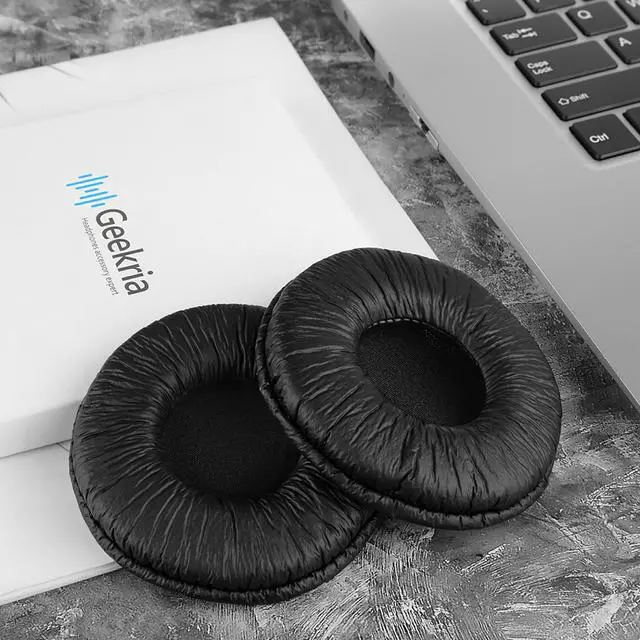 Alt view image 6 of 11 - Geekria QuickFit Leatherette  Replacement Ear Pads for SONY MDR-V500DJ, MDR-V500 Headphones Earpads, Headset Ear Cushion Repair Parts (Black)