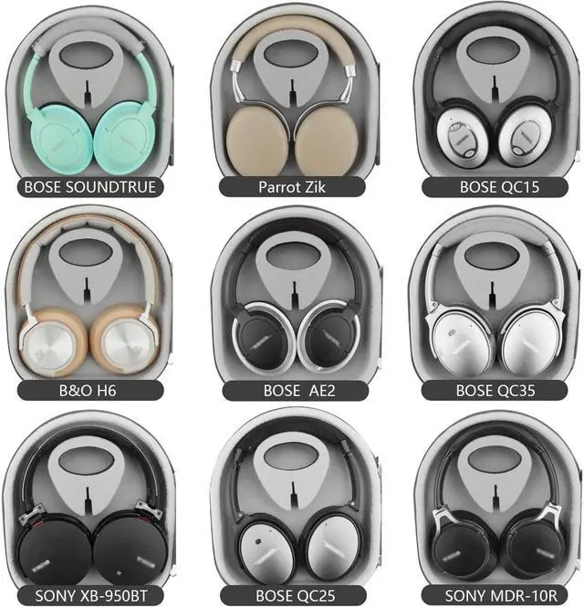 Alt view image 7 of 11 - Geekria Shield Headphones Case Compatible with B&O PLAY Beoplay H9i, H95, H9, H8, H6, H4, H2 Case, Replacement Hard Shell Travel Carrying Bag with Cable Storage (Gery)