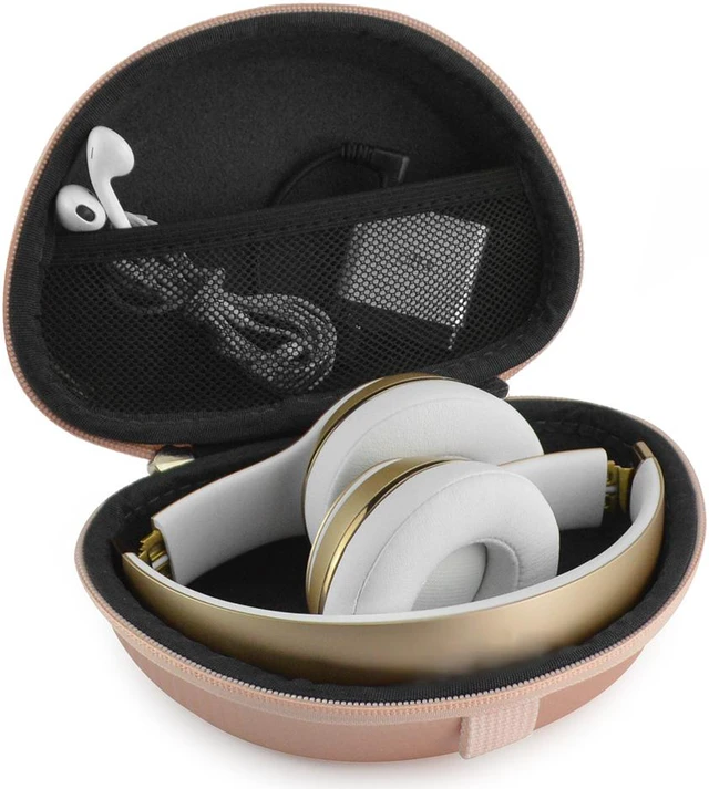 Alt view image 6 of 9 - geekria ultrashell beats solo3, solo 3, solo2 wireless onear headphones hard carrying case/headset protective travel bag with space for cable, charger and accessories rose gold