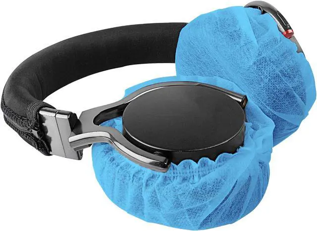 Alt view image 4 of 9 - Geekria 100 Pairs Medium Non-Woven Fabric Disposable Headphone Covers/Earphone Covers/Ear Pads Protector/Stretchable Sanitary Earcup, Fits 3.14"-4.33" Headsets (Blue)