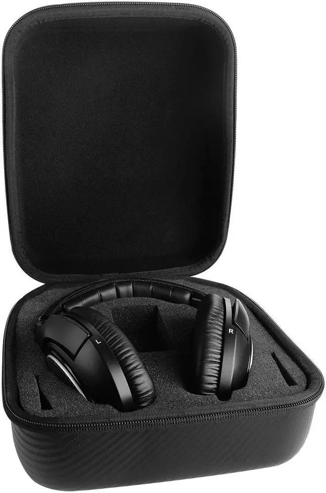 Alt view image 5 of 9 - Geekria Shield Case for Large-Sized Over-Ear Headphones, Replacement Protective Hard Shell Travel Carrying Bag with Cable Storage, Compatible with Sennheiser HD 599, HD 598, AKG K167 (Black)