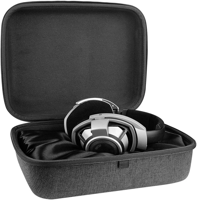 Alt view image 5 of 10 - Geekria Shield Case for Large-Sized Over-Ear Headphones, Replacement Protective Hard Shell Travel Carrying Bag with Cable Storage, Compatible with Sennheiser HD820 (Drak Grey)