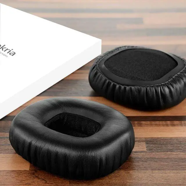 Alt view image 4 of 6 - Geekria QuickFit Protein Leather Replacement Ear Pads for JBL J55, J55a, J55i Headphones Ear Cushions, Headset Earpads, Ear Cups Repair Parts (Black)