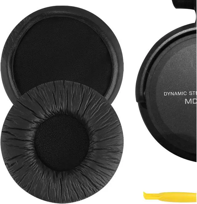 Main image of Geekria QuickFit Leatherette  Replacement Ear Pads for SONY MDR-V500DJ, MDR-V500 Headphones Earpads, Headset Ear Cushion Repair Parts (Black)
