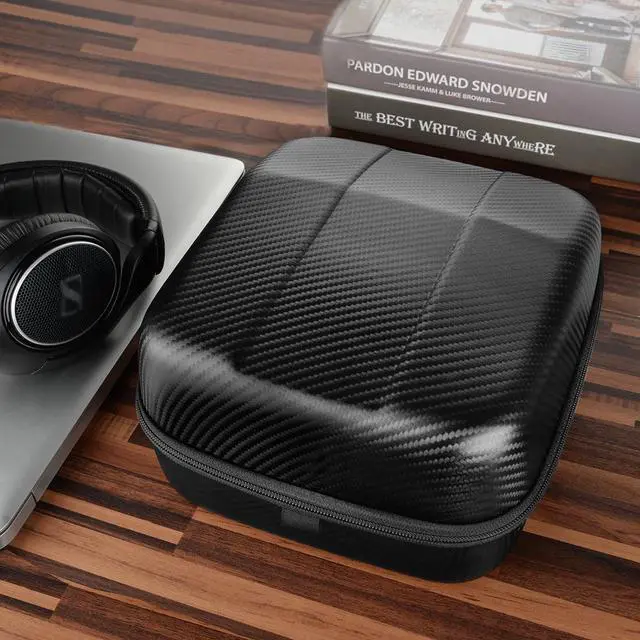 Alt view image 8 of 9 - Geekria Shield Case for Large-Sized Over-Ear Headphones, Replacement Protective Hard Shell Travel Carrying Bag with Cable Storage, Compatible with Sennheiser HD 599, HD 598, AKG K167 (Black)