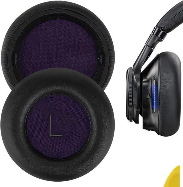 Main image of Geekria QuickFit Protein Leather Replacement Ear Pads for Plantronics BackBeat PRO Headphones Ear Cushions, Headset Earpads, Ear Cups Repair Parts (Black)