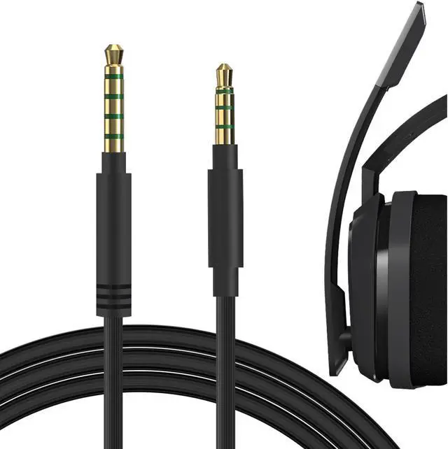 Main image of Geekria QuickFit Audio Cable Compatible with Astro A40 tr, A40, A30, A10 Gen 2, A10 Gaming Headsets Cable / 5 Steps to 4 Steps, 3.5mm to 3.5mm Male AUX Replacement Cord (6 ft/1.7 m)