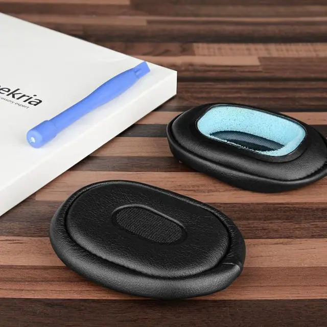 Alt view image 4 of 8 - Geekria QuickFit Protein Leather Replacement Ear Pads for Sony MDR-NC40 Headphones Ear Cushions, Headset Earpads, Ear Cups Repair Parts (Black)