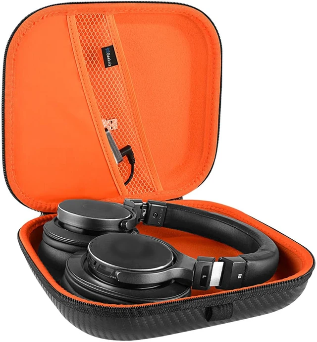 Alt view image 4 of 8 - Geekria Shield Headphones Case Compatible with ATH-MSR7NC, ATH-MSR7GM, ATH-MSR7BK, ATH-MSR7 Case, Replacement Hard Shell Travel Carrying Bag with Cable Storage (Black)