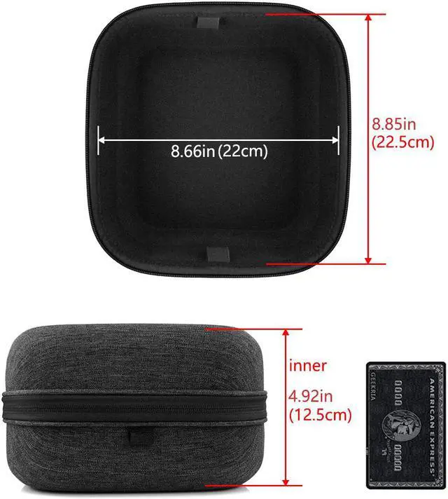 Alt view image 4 of 9 - Geekria Shield Case for Large-Sized Over-Ear Headphones, Replacement Protective Hard Shell Travel Carrying Bag with Cable Storage, Compatible with Sennheiser HD800, Beyerdynamic T1 (Drak Grey)