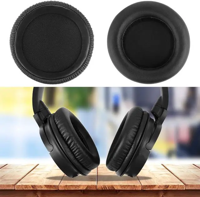 Alt view image 6 of 6 - Geekria QuickFit Protein Leather Replacement Ear Pads for Audio-Technica ATH-WS550, ATH-WS550IS Solid Bass Headphones Ear Cushions, Headset Earpads, Ear Cups Repair Parts (Black)